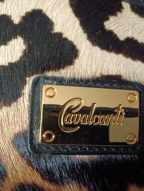 Cavalcanti Leopard Print Cosmetic Bag in Brown and Black